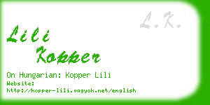 lili kopper business card